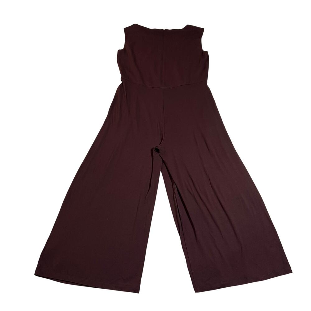 NEW Eileen Fisher Lightweight Viscose Jersey Faux-Wrap Jumpsuit Cassis Size S - Picture 4 of 11